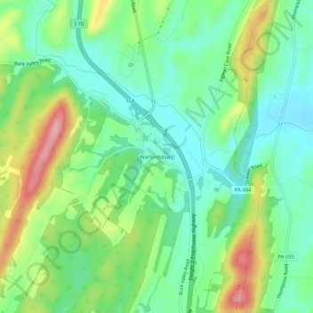 Warfordsburg topographic map, elevation, terrain
