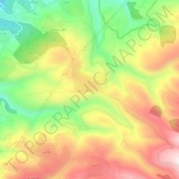 Aassiya topographic map, elevation, terrain