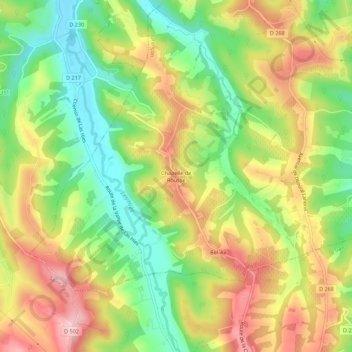 Chapelle de Rousse topographic map, elevation, terrain