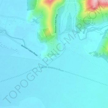 Baquilan topographic map, elevation, terrain