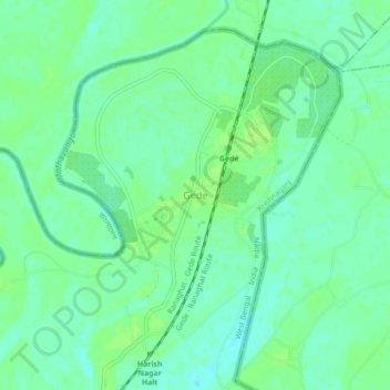 Gede topographic map, elevation, terrain