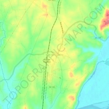 Vale de Figueira topographic map, elevation, terrain