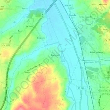 Barreiros topographic map, elevation, terrain