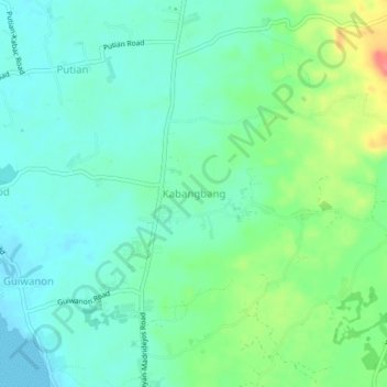 Kabangbang topographic map, elevation, terrain