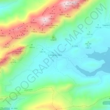 Cubillas de Arbás topographic map, elevation, terrain