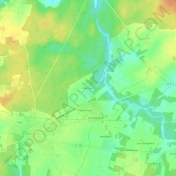 Champot topographic map, elevation, terrain