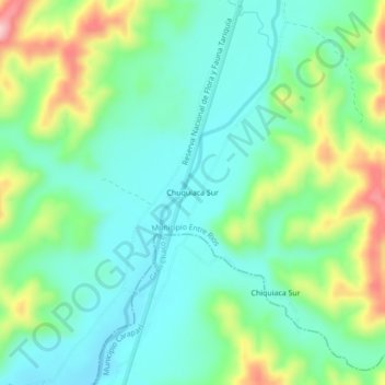 Chuquiaca Sur topographic map, elevation, terrain