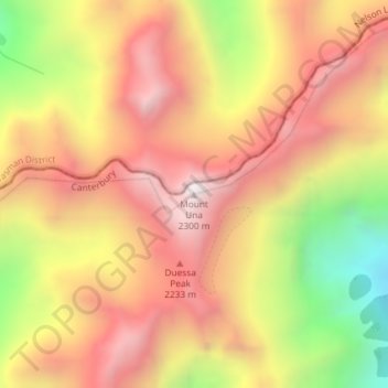 Mount Una topographic map, elevation, terrain