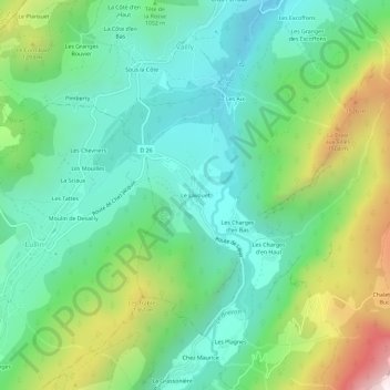 Le Lavouet topographic map, elevation, terrain