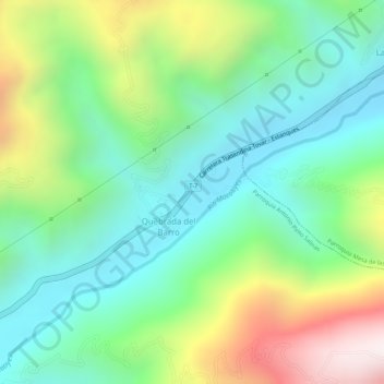 Café Madrid topographic map, elevation, terrain