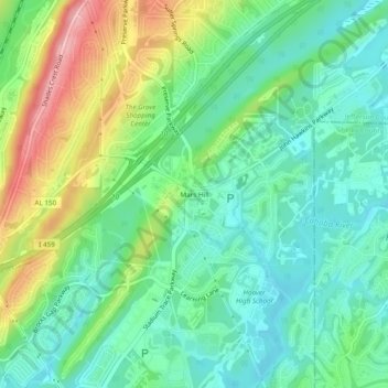Mars Hill topographic map, elevation, terrain