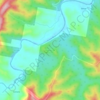 Wattlegrove topographic map, elevation, terrain
