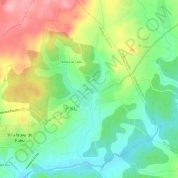 Alhais topographic map, elevation, terrain