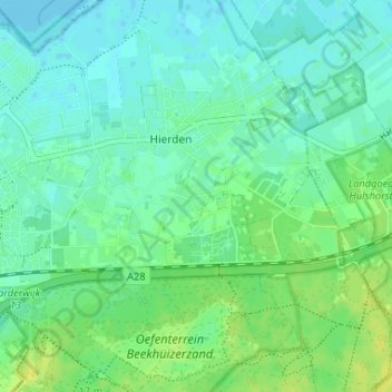 Duinen topographic map, elevation, terrain
