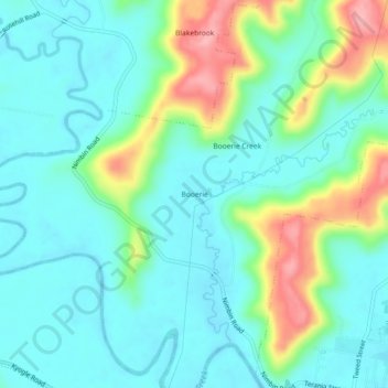 Booerie topographic map, elevation, terrain