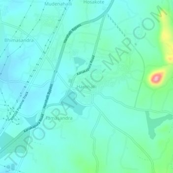 Harohalli topographic map, elevation, terrain