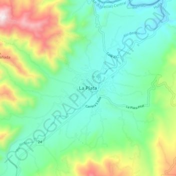 La Plata topographic map, elevation, terrain