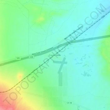 Coyote Wells topographic map, elevation, terrain