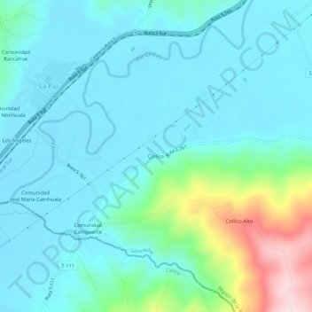 Collico topographic map, elevation, terrain