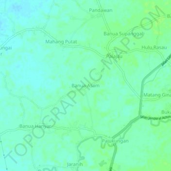 Banua Asam topographic map, elevation, terrain