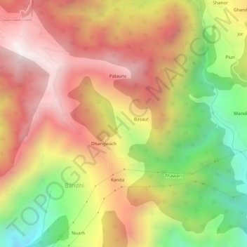 Ranogi topographic map, elevation, terrain