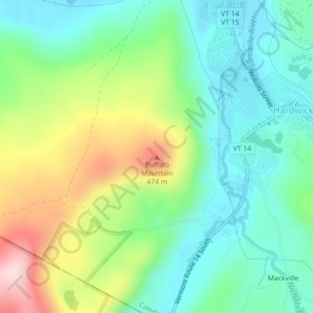 Buffalo Mountain topographic map, elevation, terrain