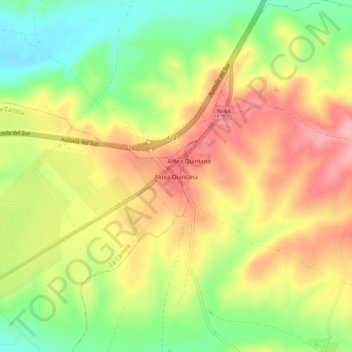Aldea Quintana topographic map, elevation, terrain