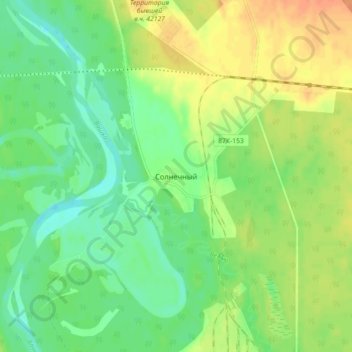 Солнечный topographic map, elevation, terrain