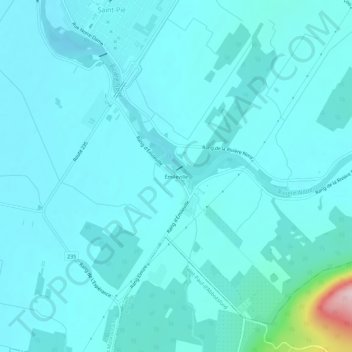 Émileville topographic map, elevation, terrain