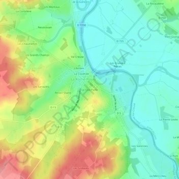Le Clos Paille topographic map, elevation, terrain