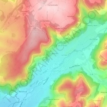Le Moncel topographic map, elevation, terrain