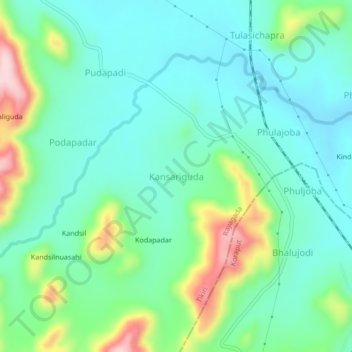 Kansariguda topographic map, elevation, terrain