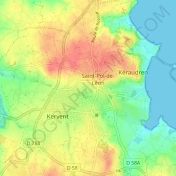 Résidence Bihan topographic map, elevation, terrain