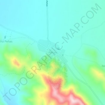 Peñas topographic map, elevation, terrain