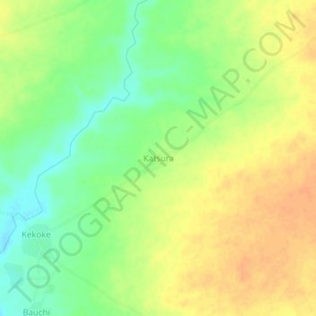 Katsura topographic map, elevation, terrain