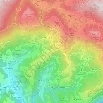 Contrà Leghe topographic map, elevation, terrain