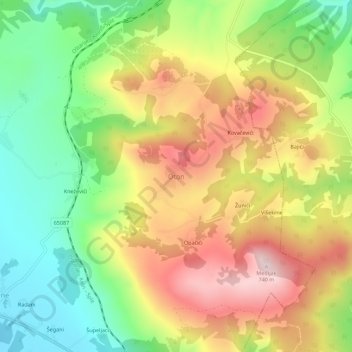 Oton topographic map, elevation, terrain