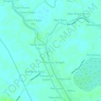 Melayu Ilir topographic map, elevation, terrain