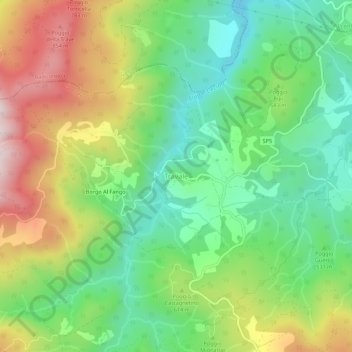 Travale topographic map, elevation, terrain