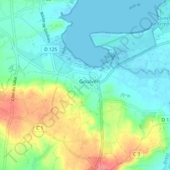 Kerilis topographic map, elevation, terrain