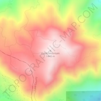 Cobb Mountain topographic map, elevation, terrain