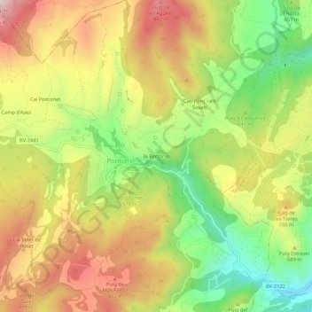 la Rectoria topographic map, elevation, terrain