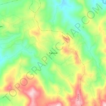 Palmital topographic map, elevation, terrain