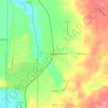 Collins topographic map, elevation, terrain