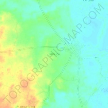 Lamuru topographic map, elevation, terrain