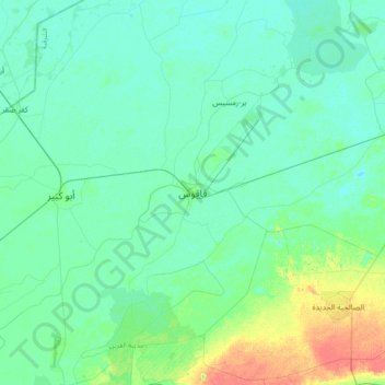 Faqous topographic map, elevation, terrain
