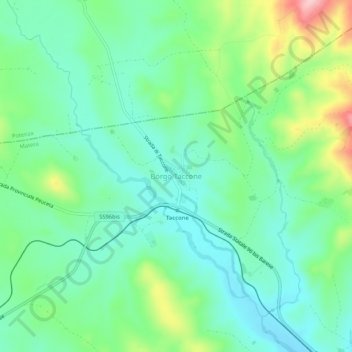 Borgo Taccone topographic map, elevation, terrain