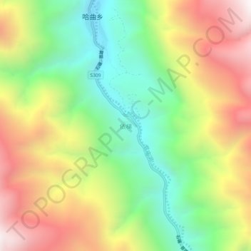 Yiti topographic map, elevation, terrain