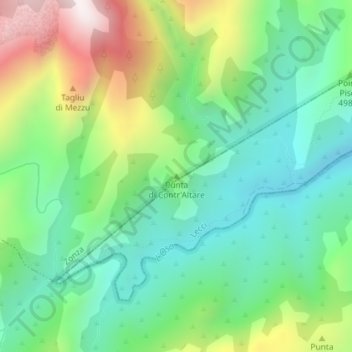 Punta di Contr'Altare topographic map, elevation, terrain