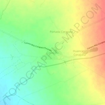 Corapata topographic map, elevation, terrain